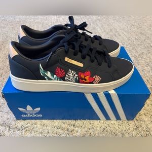 Adidas Sleek Navy and Floral Sneaker